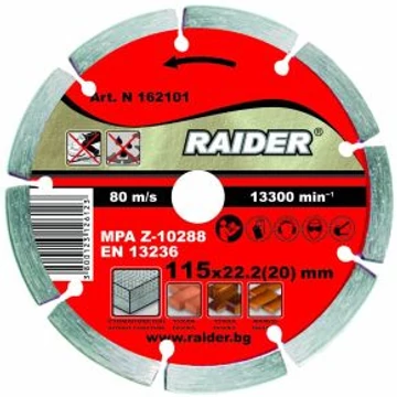 Raider Száraz Gyémántvágó tárcsa 115x22,2mm RD-DD01