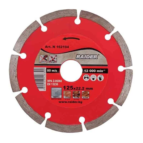 Raider Száraz Gyémántvágó tárcsa 125x22,2mm RD-DD02
