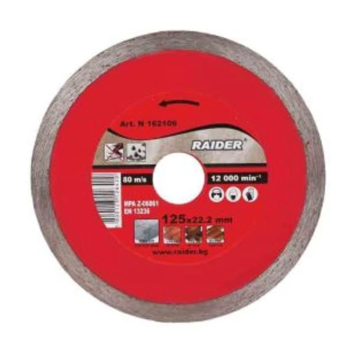 Raider Nedves Gyémántvágó tárcsa 125x22,2mm RD-DD10